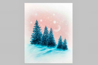 Paint Nite: Snow Sparkle Spruces